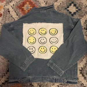 smiley face jean jacket